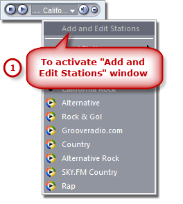 How to Search Radio Station - Activate Add and Edit Stations Window