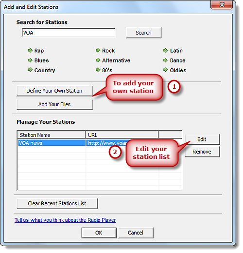 Edit Your Station List