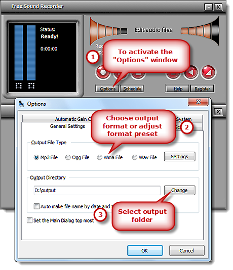 Adjust the Recording Settings