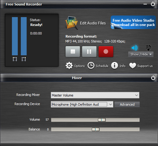 Sound recording software for churches